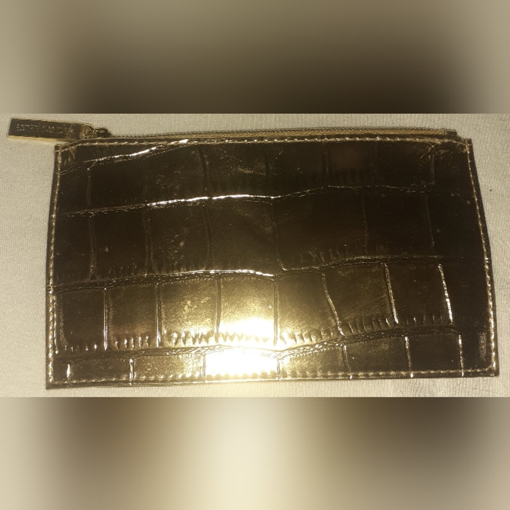 Faux Leather Gold Estee Lauder Make Up Bag/Wallet